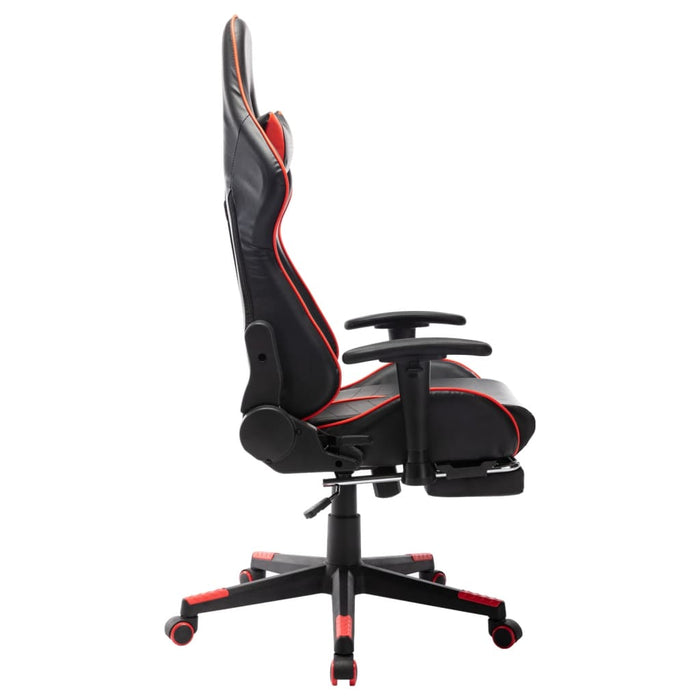 Sedia da Gaming con Poggiapiedi Rossa e Nera in Similpelle cod mxl 62614