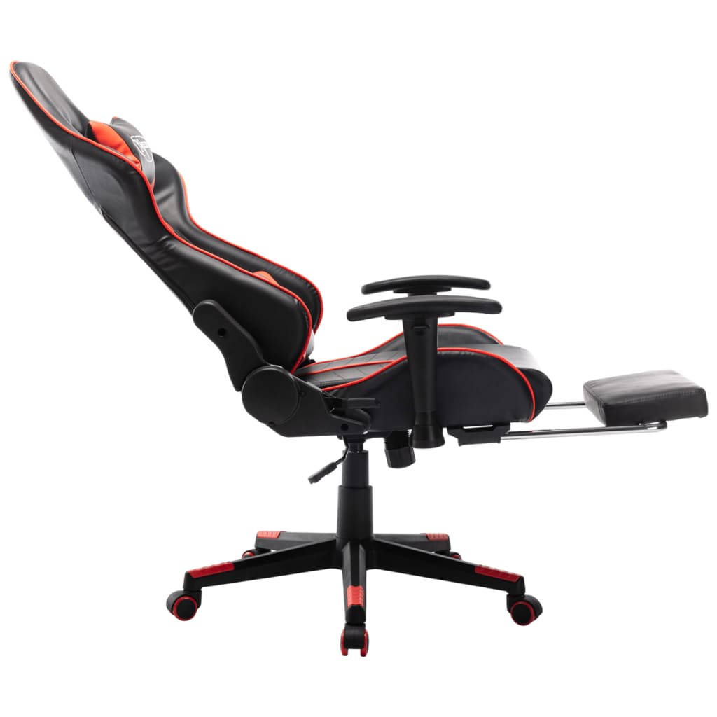 Sedia da Gaming con Poggiapiedi Rossa e Nera in Similpelle cod mxl 62614