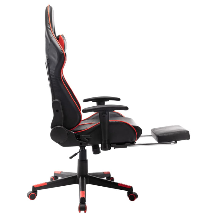 Sedia da Gaming con Poggiapiedi Rossa e Nera in Similpelle cod mxl 62614