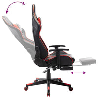 Sedia da Gaming con Poggiapiedi Rossa e Nera in Similpelle cod mxl 62614