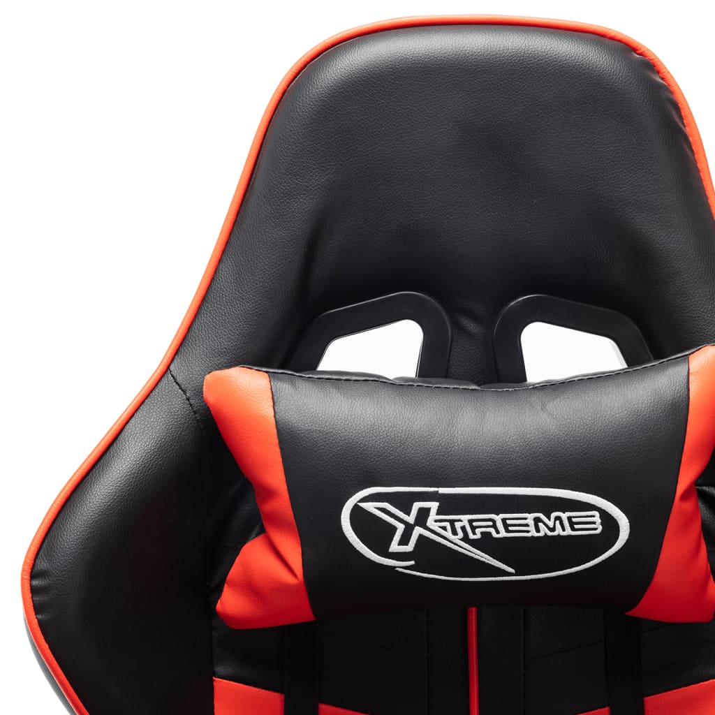 Sedia da Gaming con Poggiapiedi Rossa e Nera in Similpelle cod mxl 62614