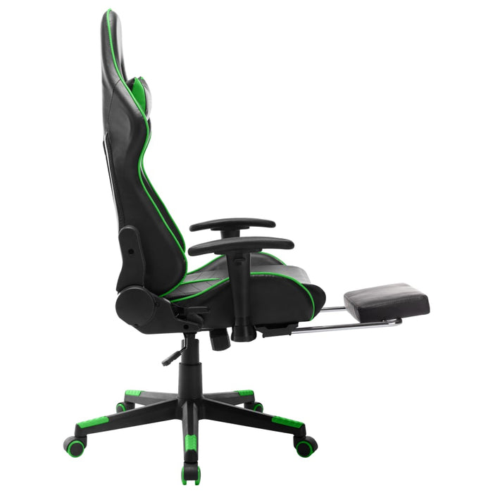 Sedia da Gaming con Poggiapiedi Nera e Verde in Similpelle cod mxl 64518