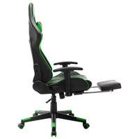 Sedia da Gaming con Poggiapiedi Nera e Verde in Similpelle 20513