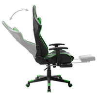 Sedia da Gaming con Poggiapiedi Nera e Verde in Similpelle cod mxl 64518