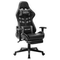 Sedia da Gaming con Poggiapiedi Nera e Grigia in Similpelle cod mxl 72534