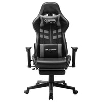 Sedia da Gaming con Poggiapiedi Nera e Grigia in Similpelle cod mxl 72534