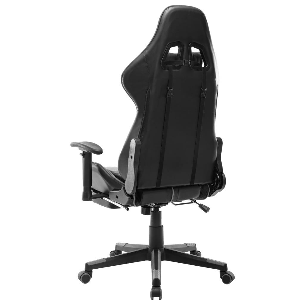 Sedia da Gaming con Poggiapiedi Nera e Grigia in Similpelle cod mxl 72534