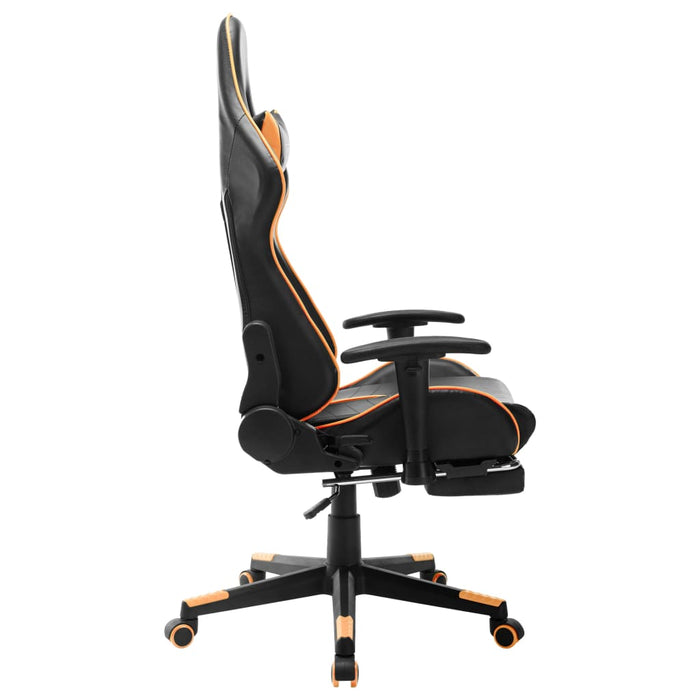 Sedia da Gaming con Poggiapiedi Nera e Arancione in Similpelle cod mxl 62138