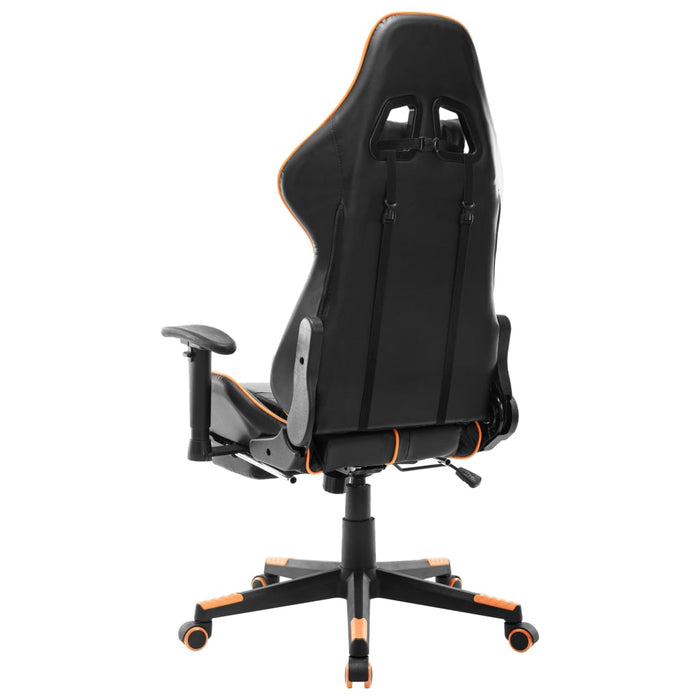 Sedia da Gaming con Poggiapiedi Nera e Arancione in Similpelle cod mxl 62138