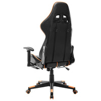 Sedia da Gaming con Poggiapiedi Nera e Arancione in Similpelle cod 11545