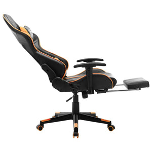 Sedia da Gaming con Poggiapiedi Nera e Arancione in Similpelle cod mxl 62138