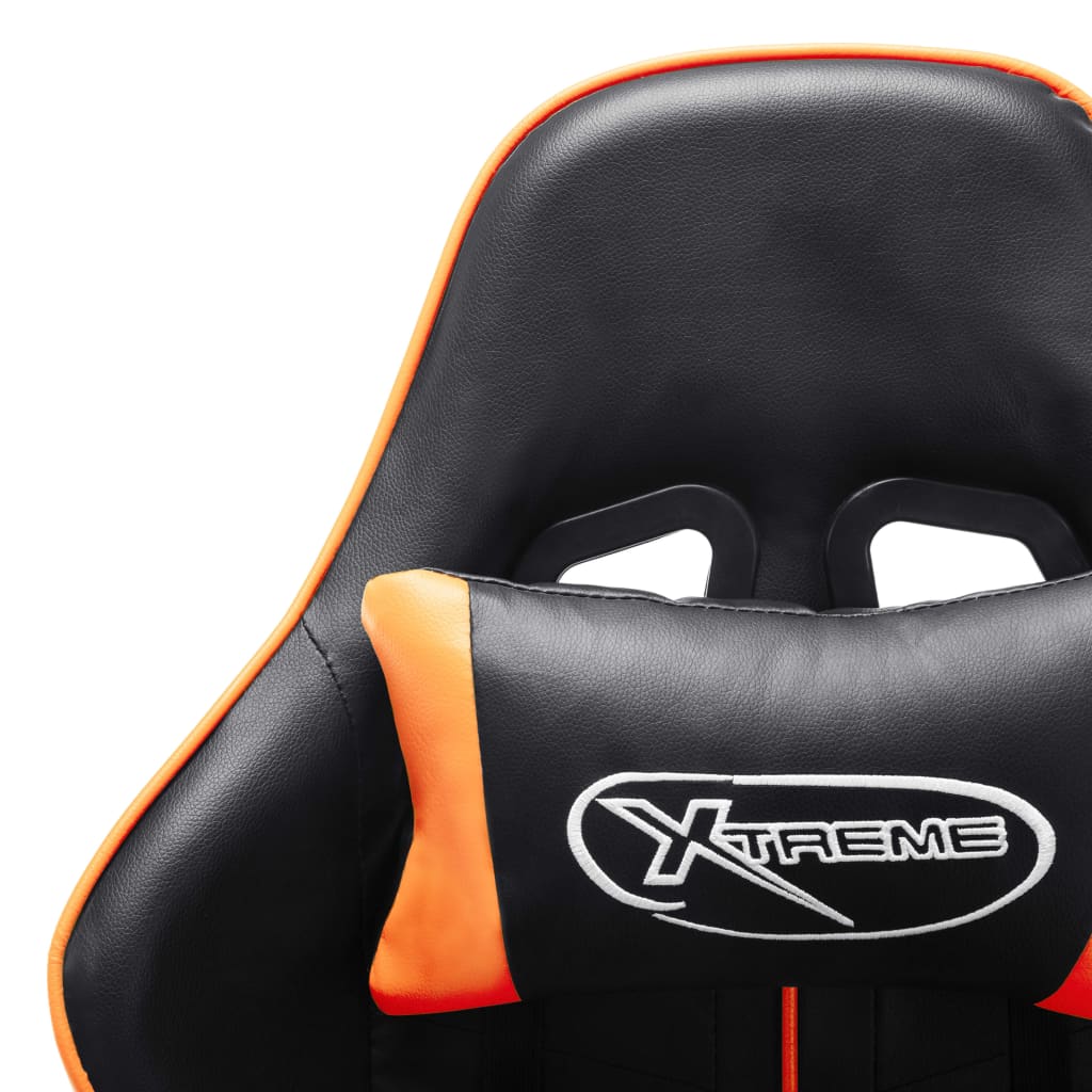 Sedia da Gaming con Poggiapiedi Nera e Arancione in Similpelle cod mxl 62138