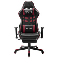 Sedia da Gaming con Poggiapiedi Nera e Rosso Vino in Similpelle cod mxl 57811