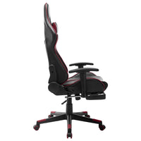 Sedia da Gaming con Poggiapiedi Nera e Rosso Vino in Similpelle cod mxl 57811