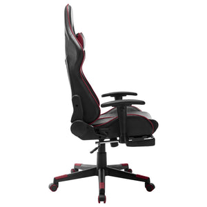 Sedia da Gaming con Poggiapiedi Nera e Rosso Vino in Similpelle cod mxl 57811