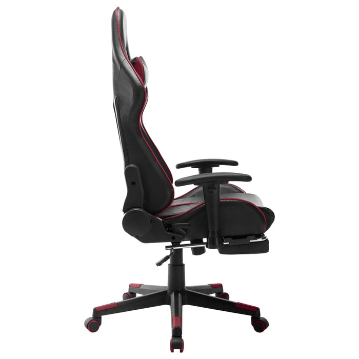 Sedia da Gaming con Poggiapiedi Nera e Rosso Vino in Similpelle cod mxl 57811