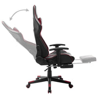 Sedia da Gaming con Poggiapiedi Nera e Rosso Vino in Similpelle cod mxl 57811