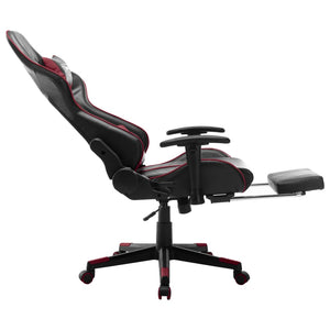 Sedia da Gaming con Poggiapiedi Nera e Rosso Vino in Similpelle cod mxl 57811