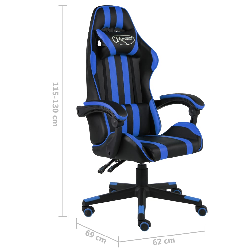 Sedia da Gaming Nero e Blu in Similpelle 20518