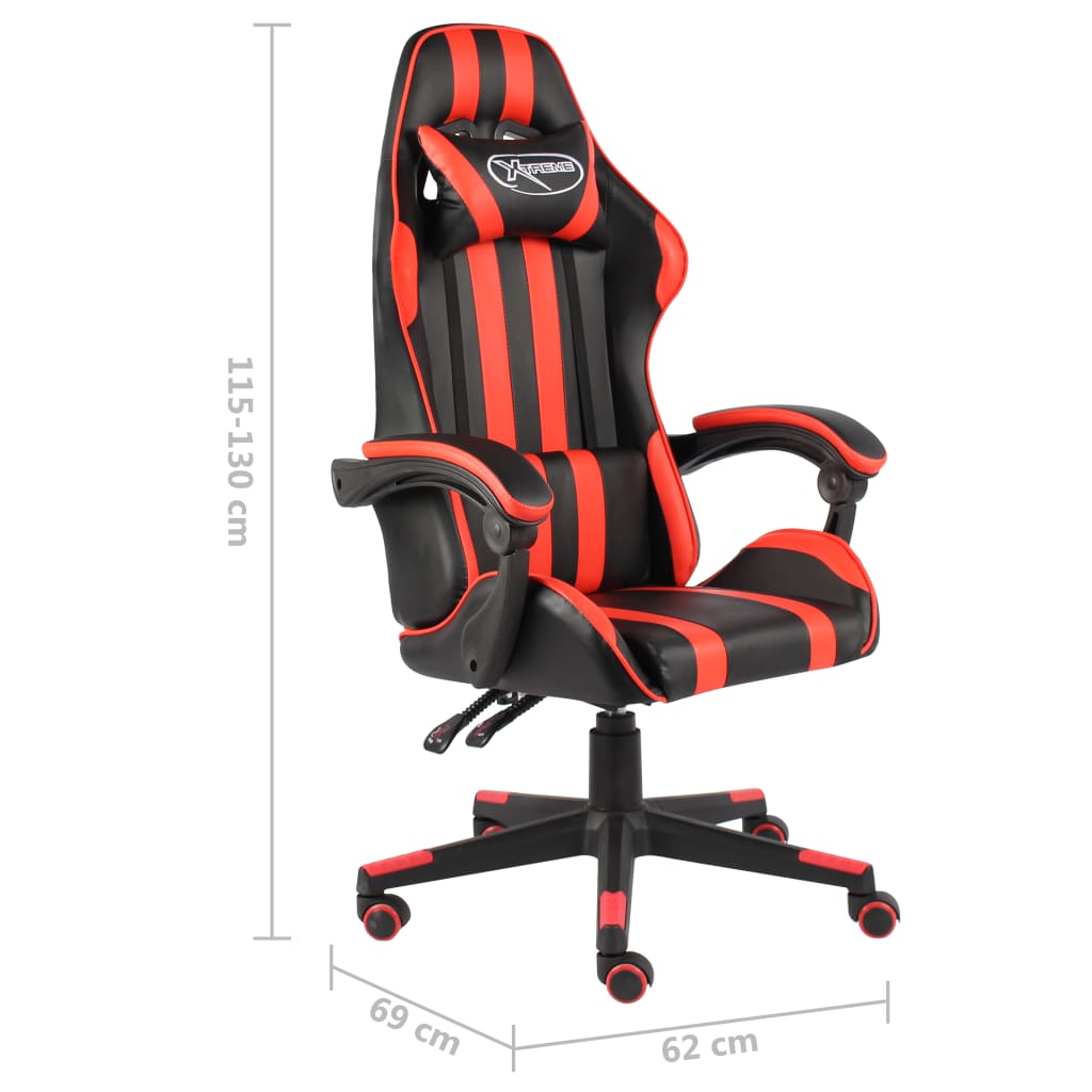 Sedia da Gaming Nero e Rosso in Similpelle 20519