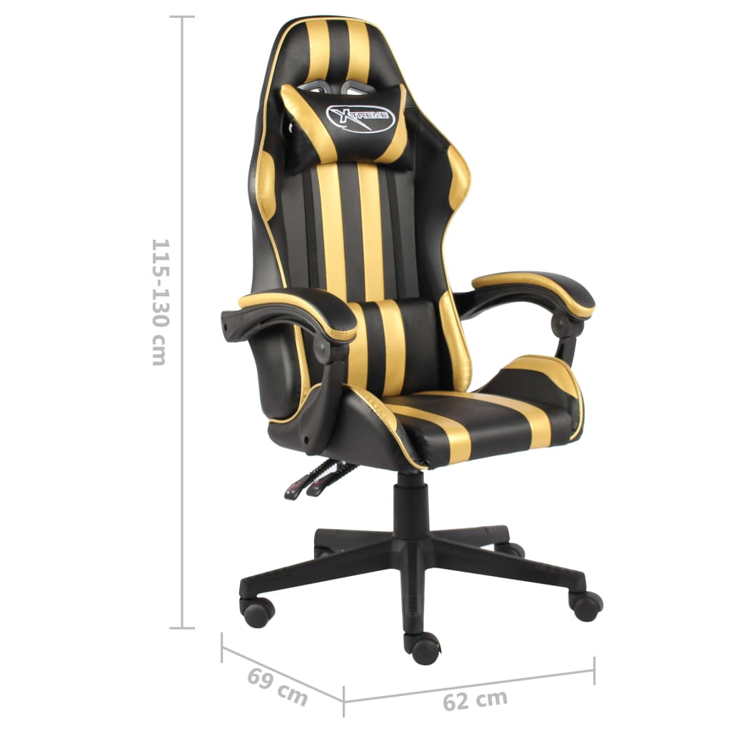 Sedia da Gaming Nero e Oro in Similpelle cod mxl 5723