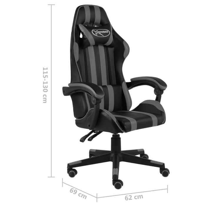 Sedia da Gaming Nero e Grigio in Similpelle 20522