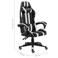 Sedia da Gaming Nero e Bianco in Similpelle cod mxl 5727