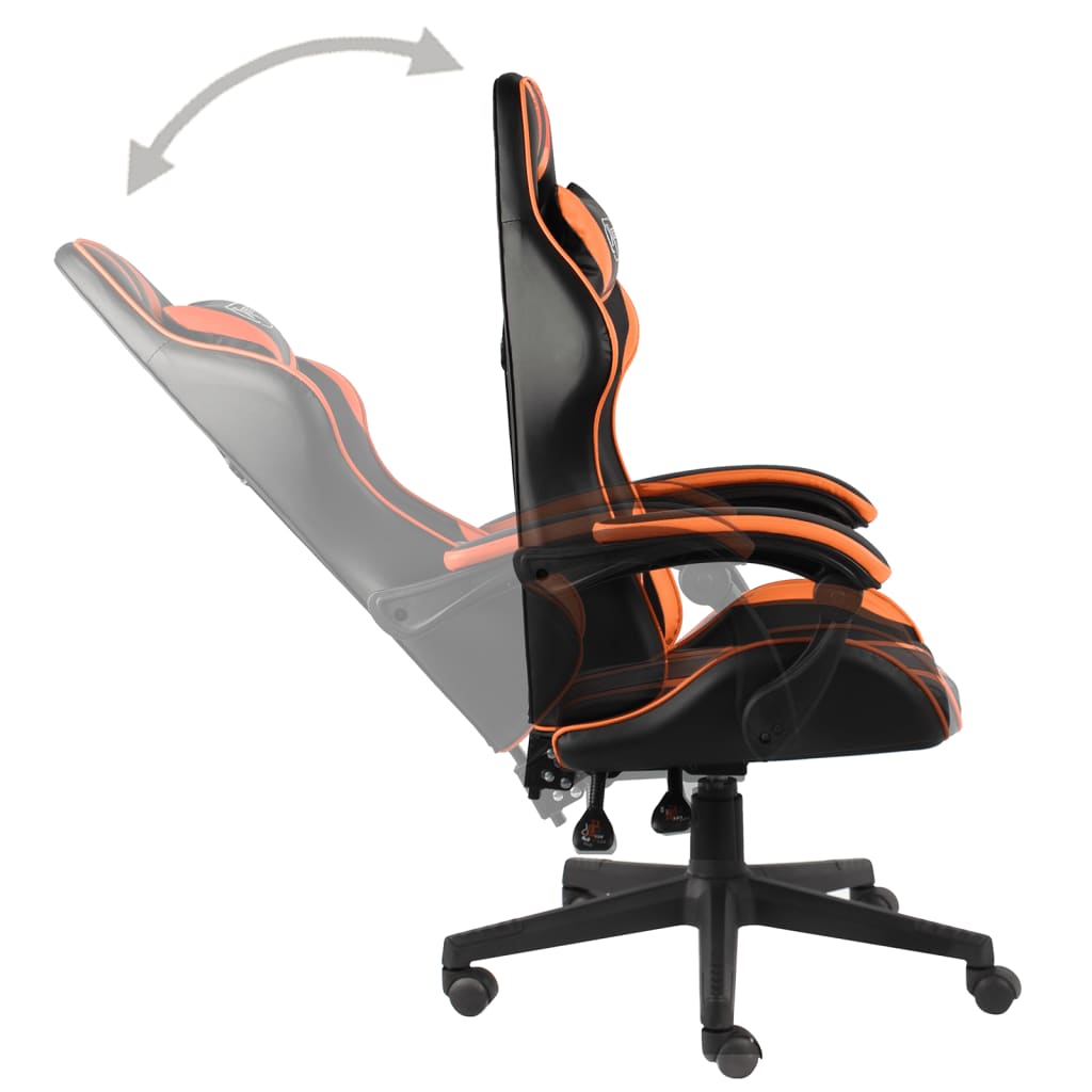 Sedia da Gaming Nero e Arancione in Similpelle 20524