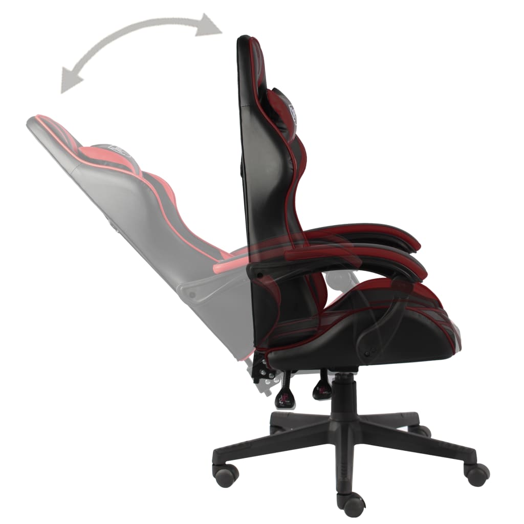 Sedia da Gaming Nero e Rosso Vino in Similpelle cod mxl 5725