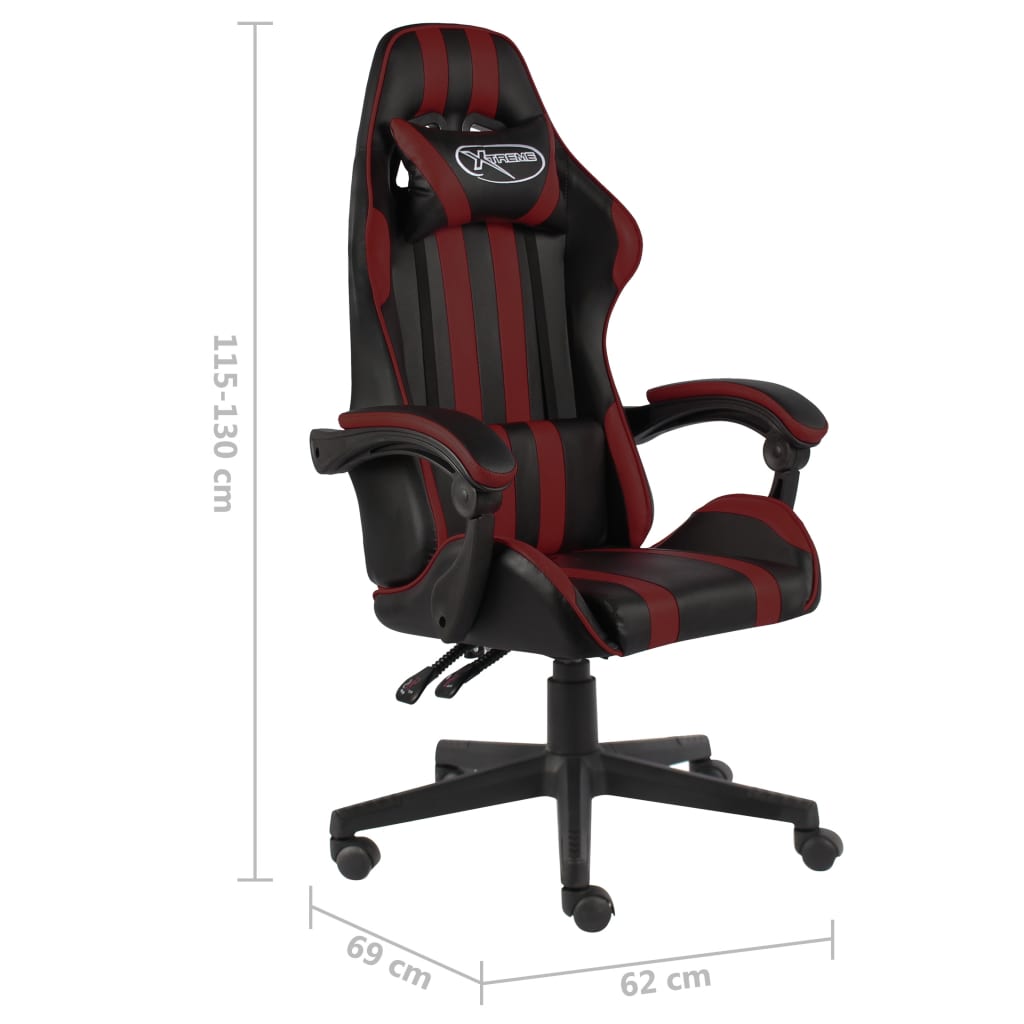 Sedia da Gaming Nero e Rosso Vino in Similpelle cod mxl 5725