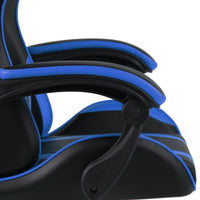 Sedia da Gaming con Poggiapiedi Blu e Nera in Similpelle 20526