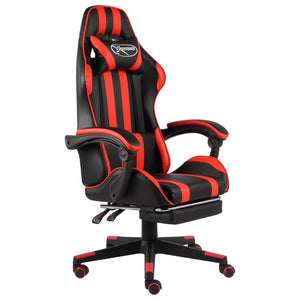 Sedia da Gaming con Poggiapiedi Nero e Rosso in Similpelle cod mxl 9802