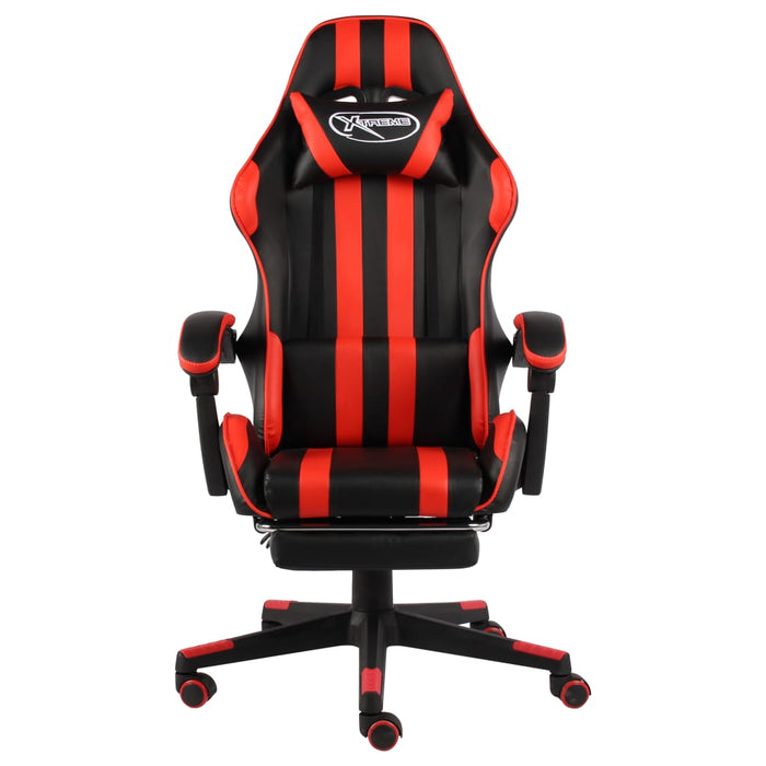 Sedia da Gaming con Poggiapiedi Nero e Rosso in Similpelle cod mxl 9802