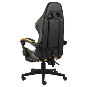 Sedia da Gaming con Poggiapiedi Nero e Oro in Similpelle cod mxl 5647