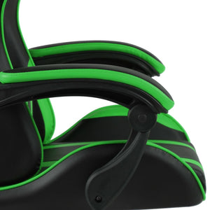 Sedia da Gaming con Poggiapiedi Nero e Verde in Similpelle cod mxl 16131