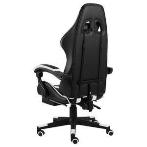 Sedia da Gaming con Poggiapiedi Nera e Bianca in Similpelle cod mxl 25370