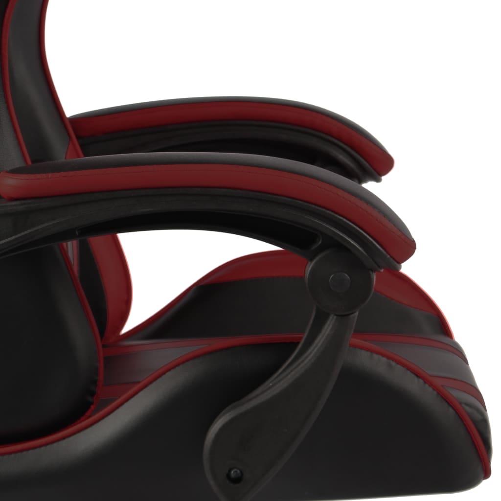 Sedia da Gaming con Poggiapiedi Nero e Rosso Vino in Similpelle cod mxl 12327