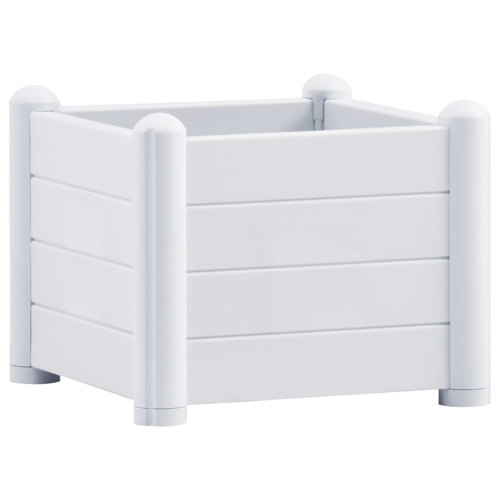 Letto Rialzato da Giardino in PP Bianco 43x43x35 cm 313971