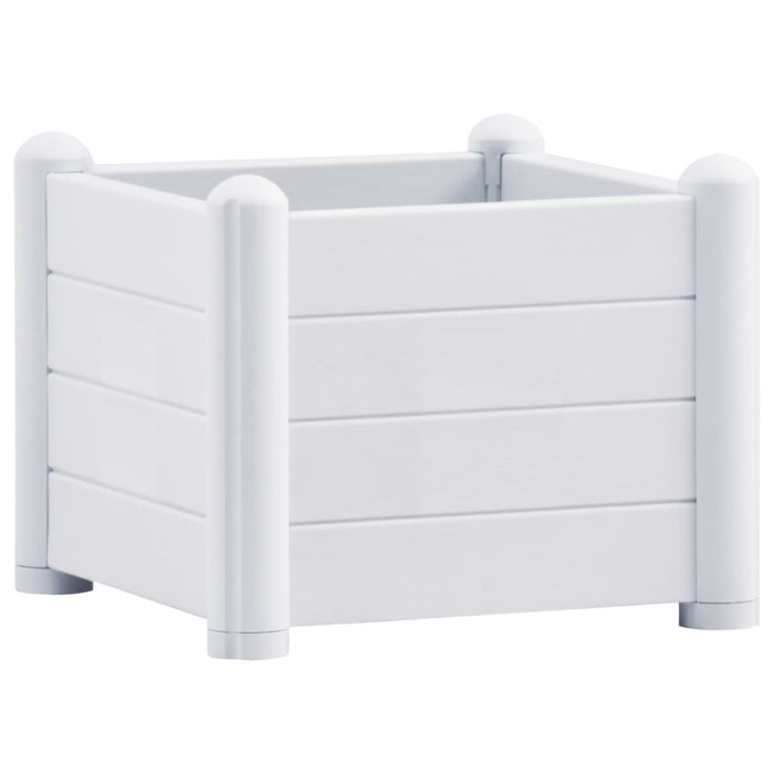 Letto Rialzato da Giardino in PP Bianco 43x43x35 cm 313971