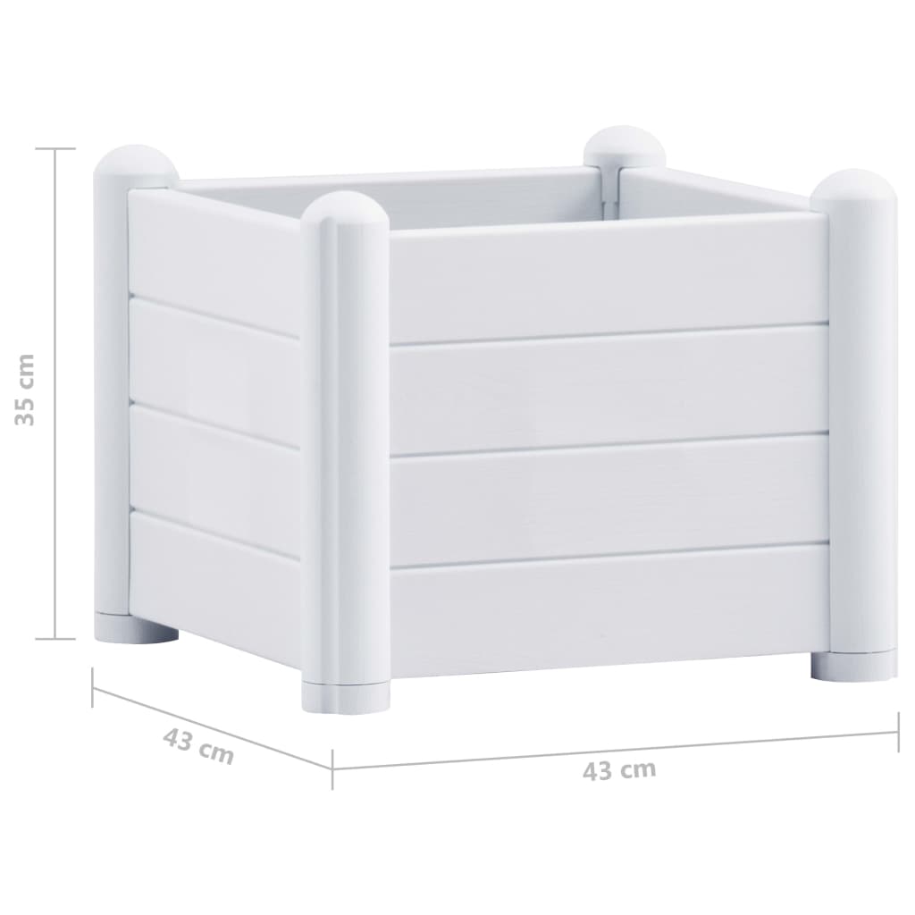 Letto Rialzato da Giardino in PP Bianco 43x43x35 cm 313971