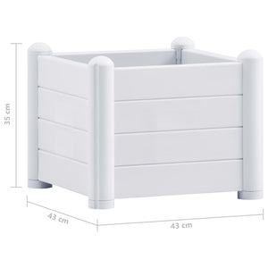 Letto Rialzato da Giardino in PP Bianco 43x43x35 cm 313971