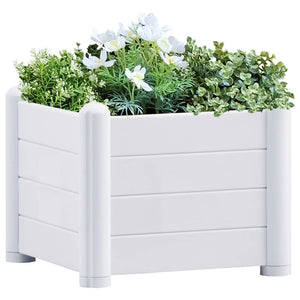 Letto Rialzato da Giardino in PP Bianco 43x43x35 cm 313971