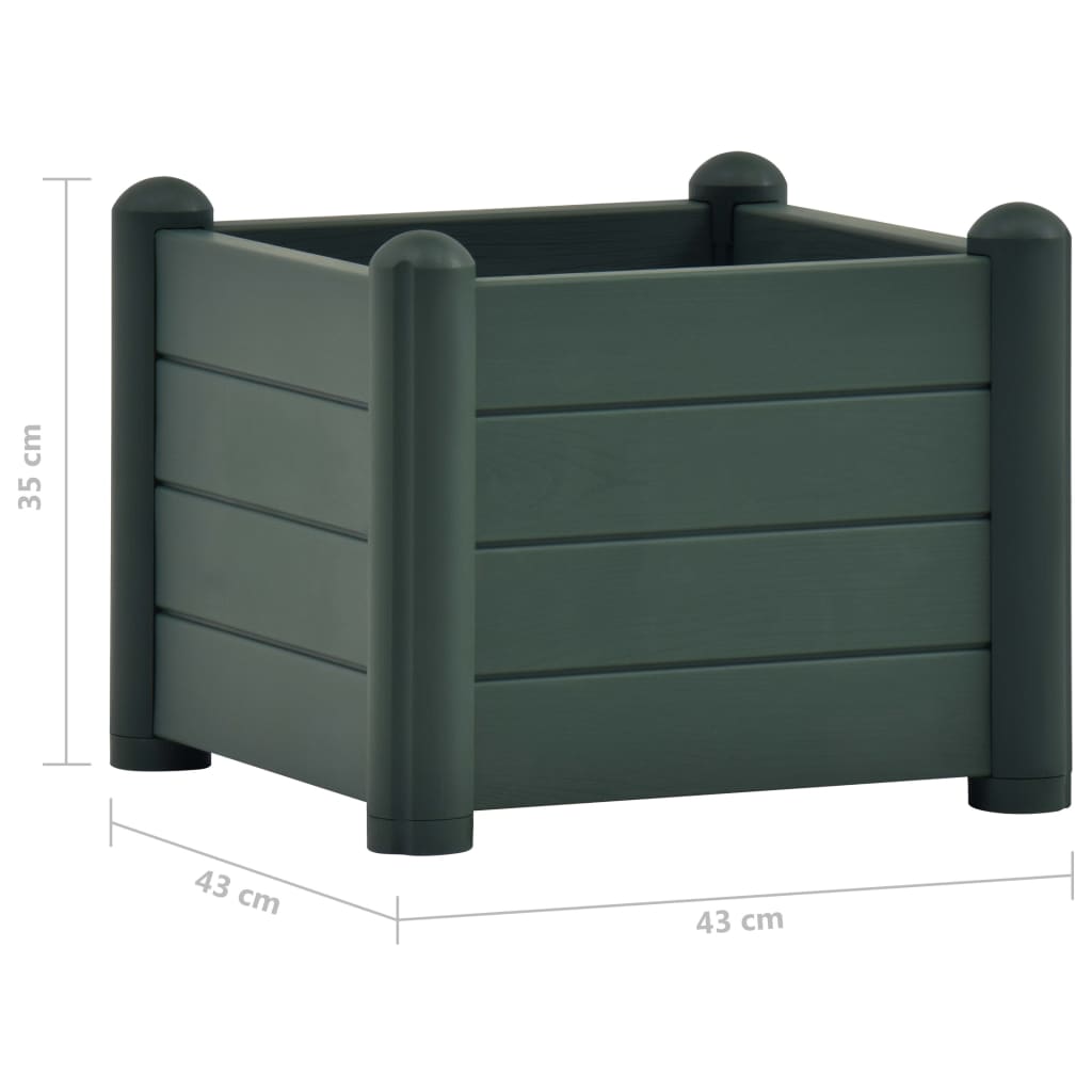 Letto Rialzato da Giardino in PP Verde 43x43x35 cm 313974