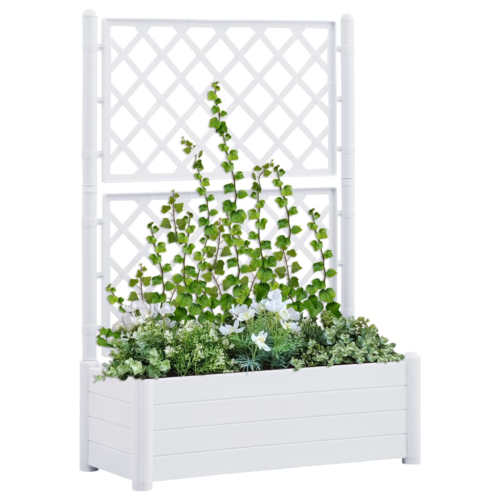 Fioriera da Giardino con Graticcio 100x43x142 cm PP Bianco cod mxl 46369