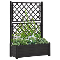 Fioriera da Giardino con Graticcio 100x43x142 cm PP Antracite 313985