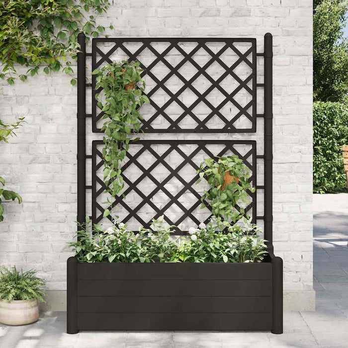 Fioriera da Giardino con Graticcio 100x43x142 cm PP Antracite 313985