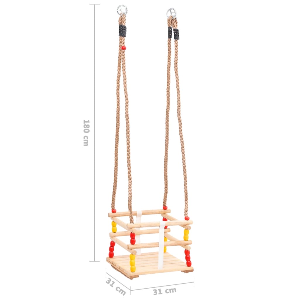 Altalena per Bambini con Cintura di Sicurezza Massello di Pino cod mxl 77986