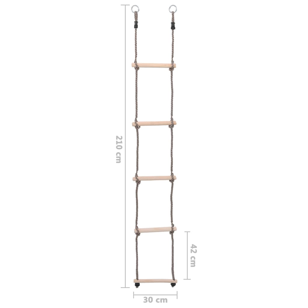 Scala a 5 Gradini 210 cm in Legno Massello di Pino 93150