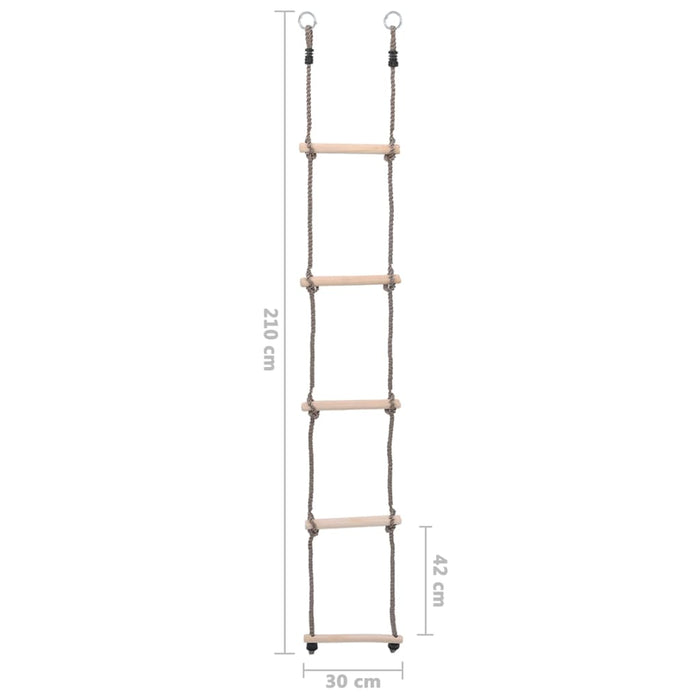 Scala a 5 Gradini 210 cm in Legno Massello di Pino 93150