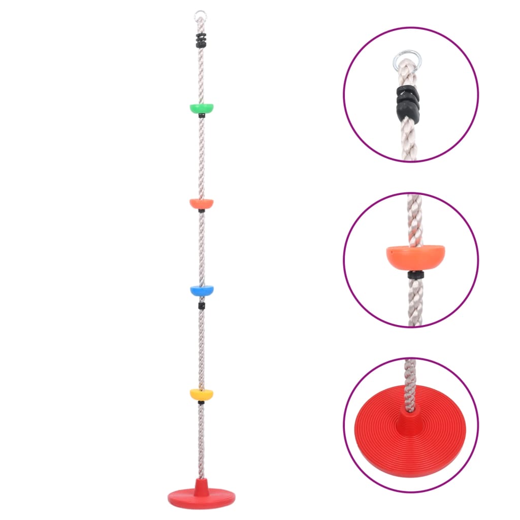 Fune da Arrampicata Oscillante con Piattaforme e Disco 200 cm cod mxl 54463